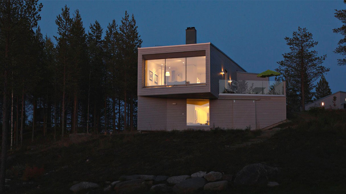 Architecturially beautiful Villa Wiima for unique staying in Lapland.