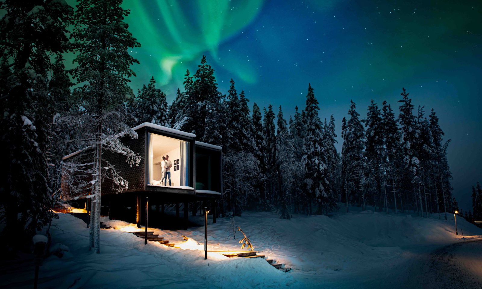 Arctic TreeHouse Hotel is an award winning design hotel at the Arctic Circle.