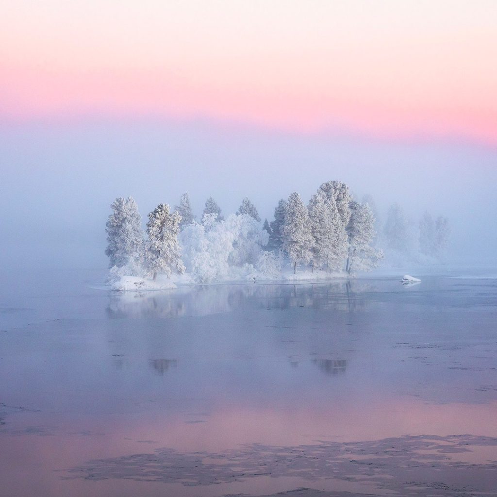Beautiful frost on a small island in Lapland. | Lapland Luxury