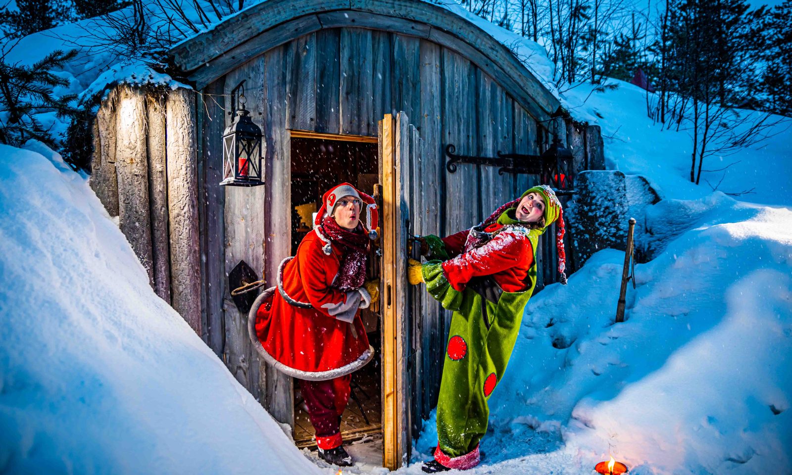 Elves at the command center in Santa Claus Secret Forest - Joulukka