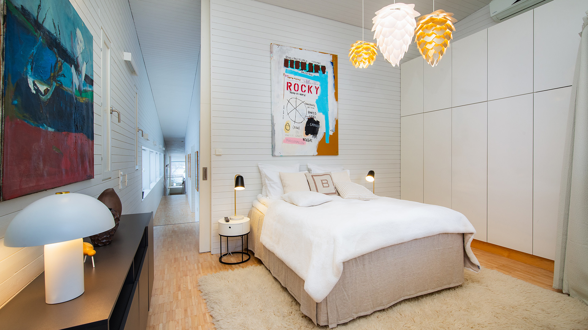 The master bedroom of luxurious Villa Viima. | Lapland Luxury