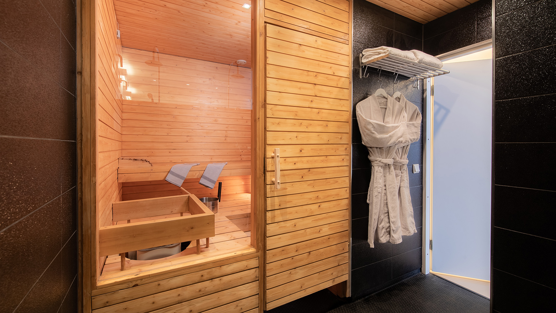 Private sauna of Villa Viima. | Lapland Luxury