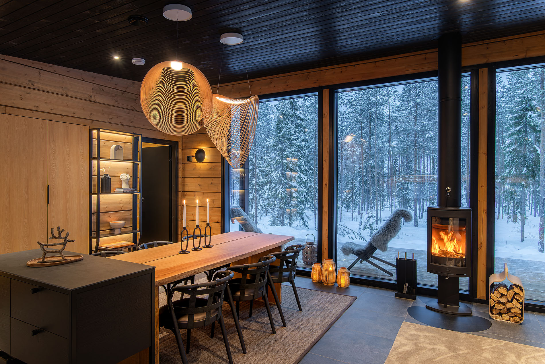 Northern forest view from Hidden Arctic Cloud -villa. | Lapland Luxury